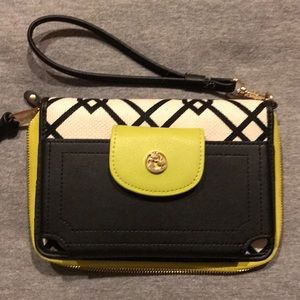 Spartina wallet, black white lime - NEW